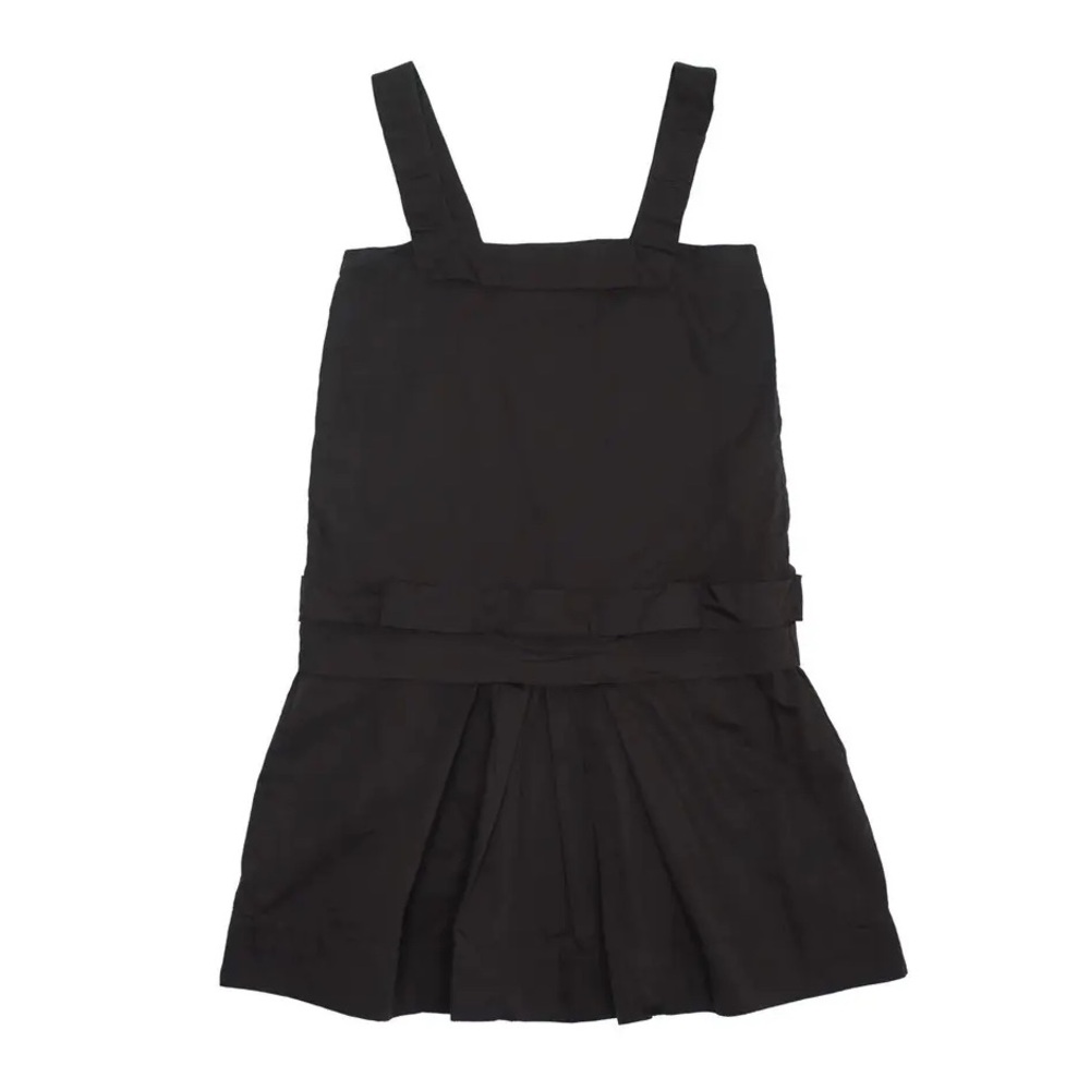 SEE BY CHLOE | XS / 2 | Square Neck Drop Waist Cotton Ruffle Mini Strap Dress
